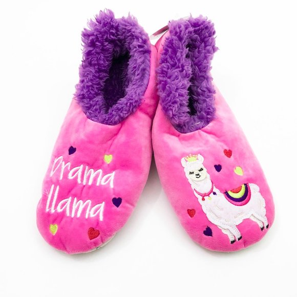 NWT  Snoozies Women's Drama LLama Non Skid Slippers Medium 7/8 - Picture 1 of 6